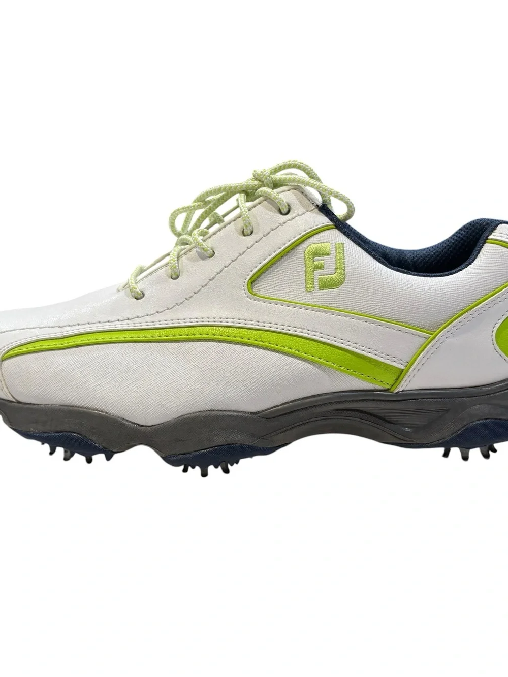 FootJoy GreenJays Golf Shoes White Green Mens Size 11 M Cleated Leather 58008